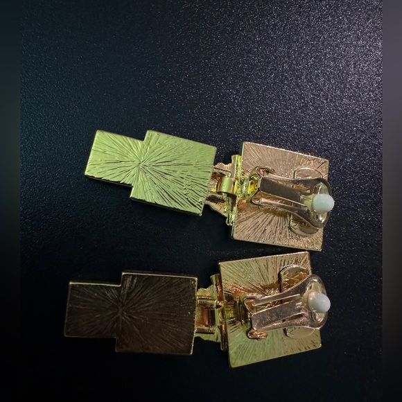 Versace Gold and Black Geometric Earrings - Picture 6 of 8